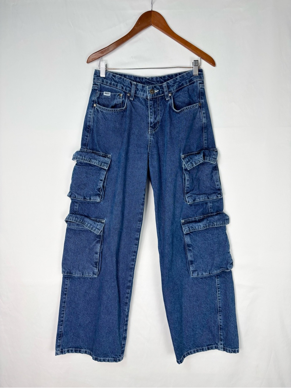Ragged Jean Cargo Pocket Wide Leg Jean Size 26 Dark Wash